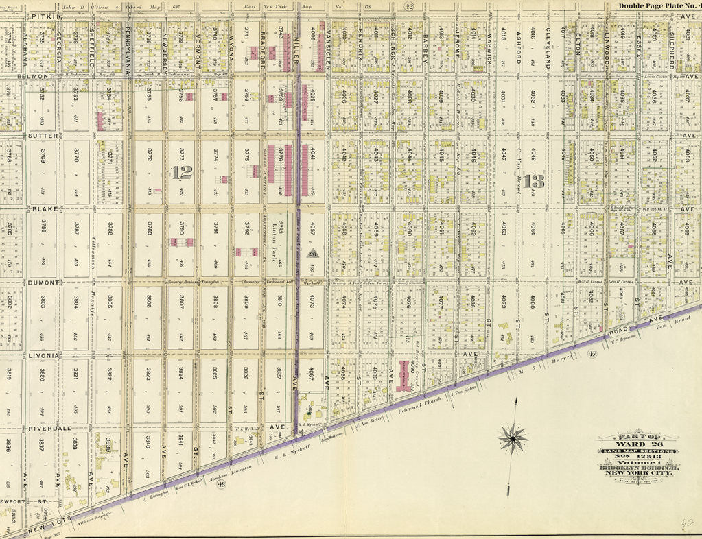 Detail of Bounded by Pitkin Avenue, Berriman Street, New Lots Avenue and Williams Avenue, New York by Anonymous