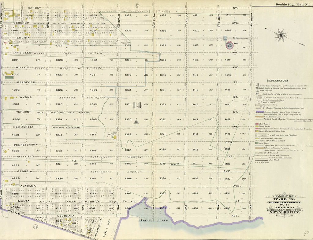Detail of Part of Ward 26. Land Map Section, No. 14. Volume 1, Brooklyn Borough, New York City by Anonymous