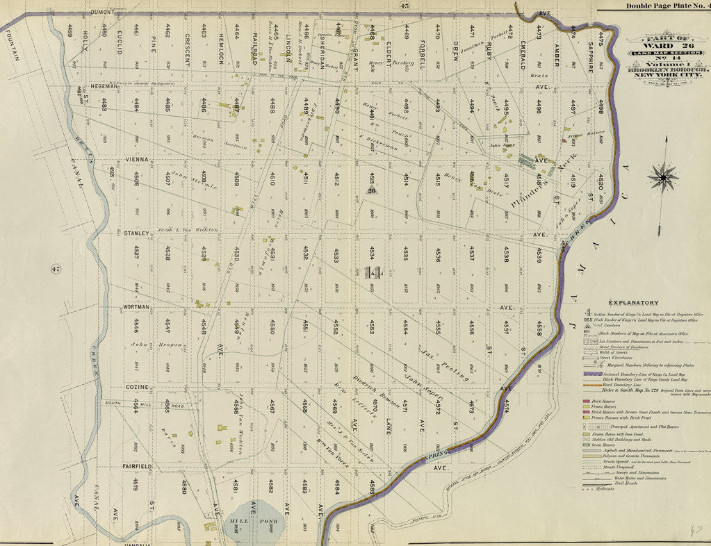 Detail of Part of Ward 26. Land Map Section, No. 14. Volume 1, Brooklyn Borough, New York City by Anonymous