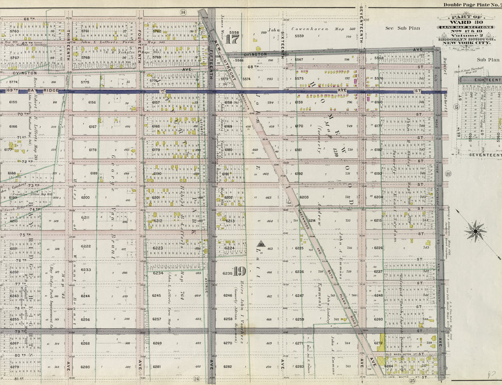 Detail of Bounded by 66th Street, Seventeenth Avenue, 65th Street, Old Road from Flatbush to New Utrecht Eighteenth Avenue, 81st Street and Twelfth Avenue, New York by Anonymous