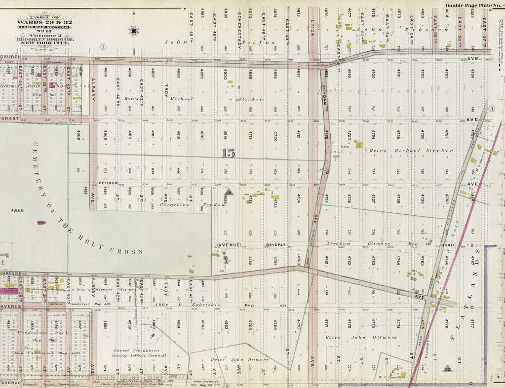 Detail of Part of Wards 29 & 32, Land Map Section, No. 15. Volume 2, Brooklyn Borough, New York City by Anonymous