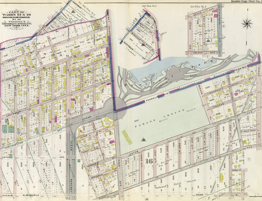 Detail of Part of Wards 22 & 29. Land Map Section, No. 16. Volume 2, Brooklyn Borough, New York City by Anonymous