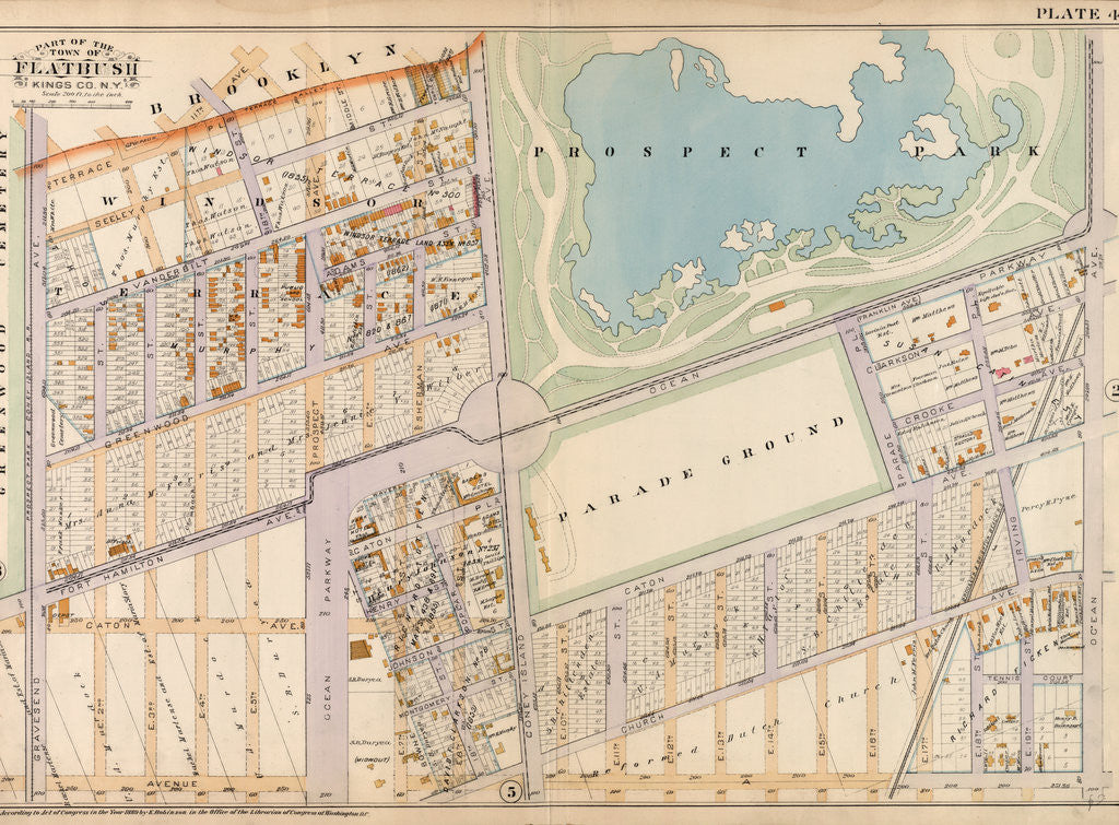 Detail of Part of the Town of Flatbush, Kings Co., N.Y by Anonymous