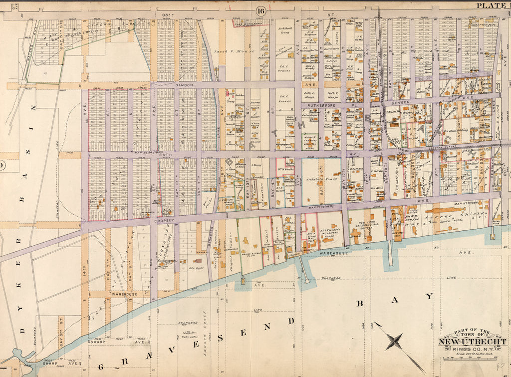 Detail of Old map of New York by Anonymous