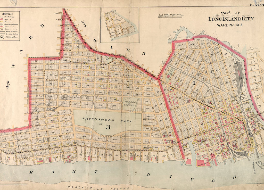 Detail of Part of Long Island City, Ward No. 1 & 3, New York by Anonymous
