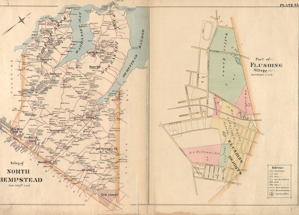 Detail of Part of Flushing Village, New York by Anonymous