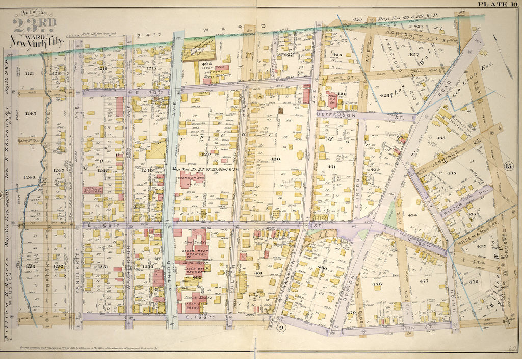 Detail of Bounded by E. 170th St., Clinton Ave., Horton St., Prospect Ave., E. 168th St. and Webster Ave., New York by Anonymous