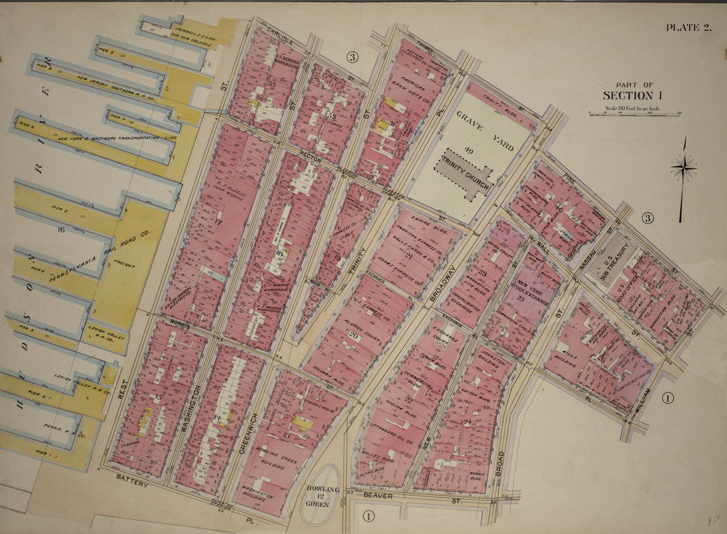 Detail of Bounded by Carlisle Street, Greenwich Street, Thames Street, Broadway, Pine Street by Anonymous