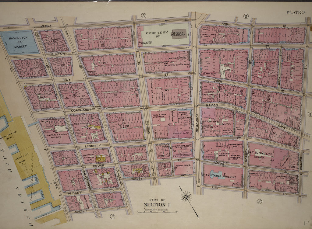 Detail of Bounded by Vesey Street, Ann Street by Anonymous