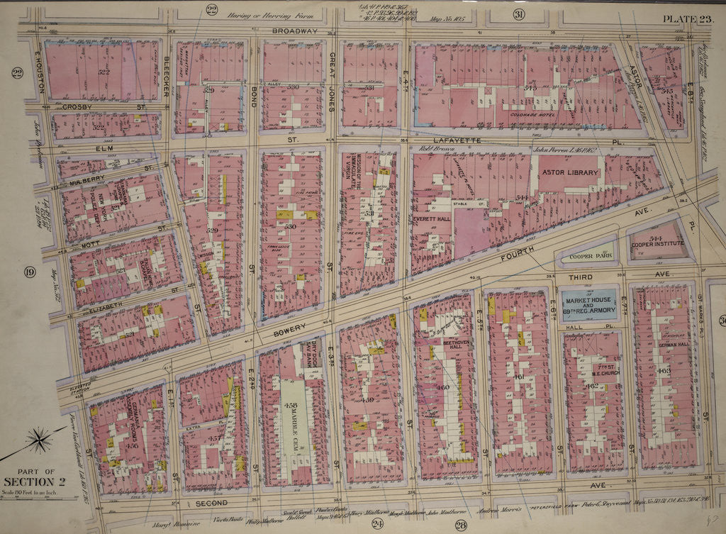 Detail of Bounded by Broadway, St. Marks Place E. 8th Street, Second Avenue and E. Houston Street, New York by Anonymous