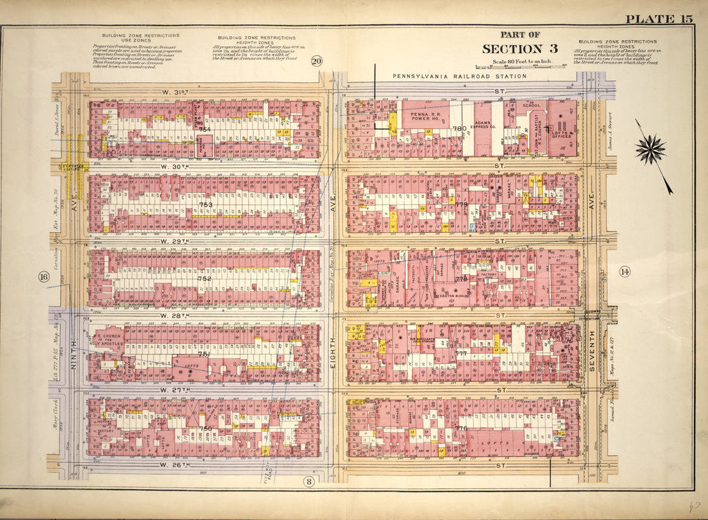 Detail of Bounded by W. 31st Street, Seventh Avenue, W. 26th Street and Ninth Avenue, New York by Anonymous