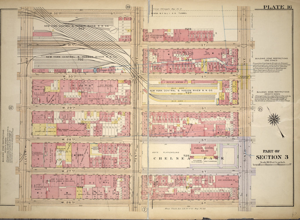 Detail of Bounded by W. 32nd Street, Ninth Avenue, W. 26th Street and Eleventh Avenue, New York by Anonymous