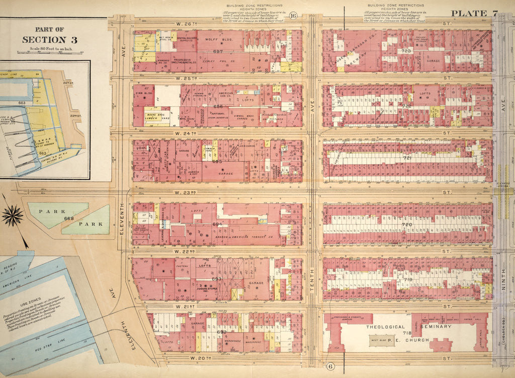 Detail of Bounded by W. 26th Street, Ninth Avenue, W. 20th Street, Eleventh Avenue, New York by Anonymous