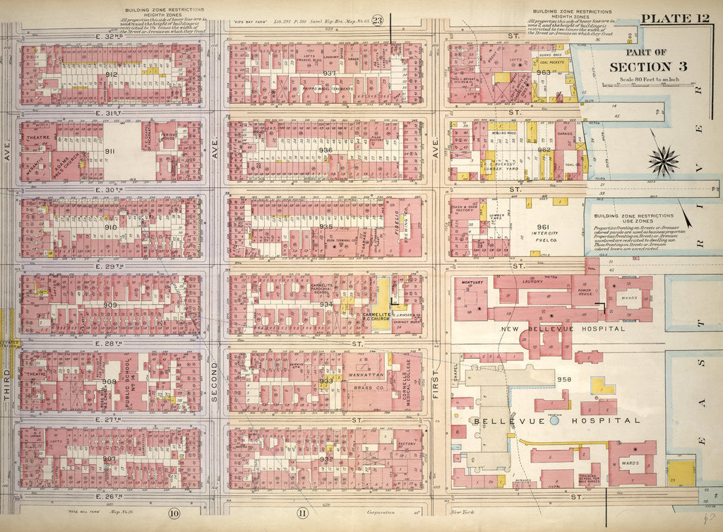 Detail of Bounded by E. 32nd Street, First Avenue, E. 26th Street and Second Avenue, New York by Anonymous