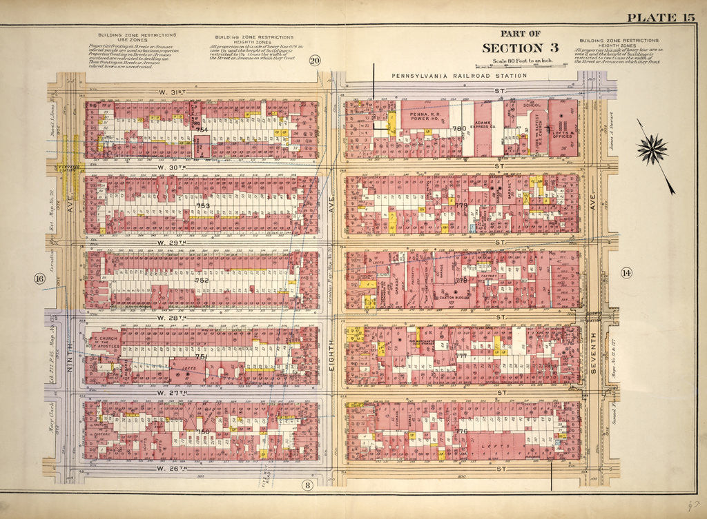 Detail of Bounded by W. 31st Street, Seventh Avenue, W. 26th Street and Ninth Avenue, New York by Anonymous