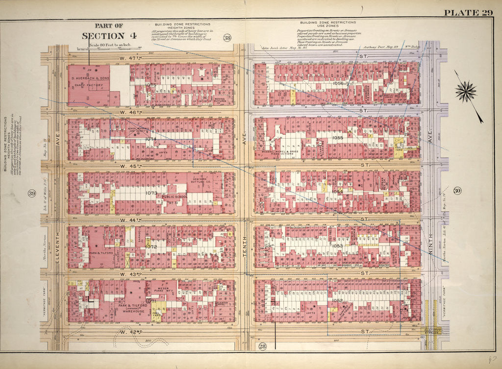 Detail of Bounded by W. 47th Street, Ninth Avenue, W. 42nd Street and Eleventh Avenue, New York by Anonymous