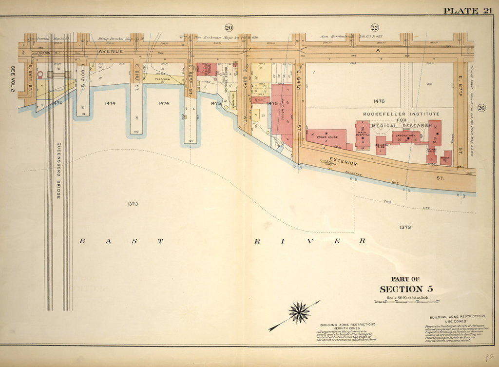 Detail of Bounded by Avenue A, E. 67th Street, East River and E. 59th Street, New York by Anonymous