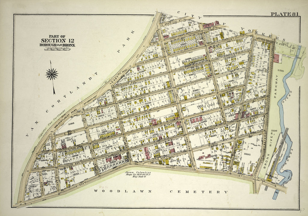 Detail of Borough of the Bronx. Bounded by Van Cortlandt Park East, E. 242nd Street, Martha Avenue, E. 240th Street, McClean Avenue, Webster Avenue and E. 233rd Street, New York by Anonymous