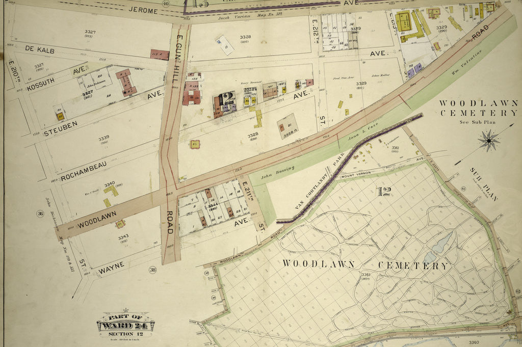 Detail of Part of Ward 24, Section 12. Bounded by Jerome Ave, E, 233rd Steet, E. 234th Street, Webster Avenue, E. 211th Street, Wayne Avenue and E. 210th Street, New York by Anonymous