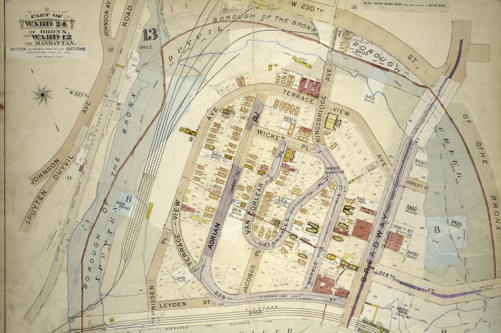 Detail of Atlas of the borough of the Bronx, city of New York, by and under the supervision of Hugo Ullitz by Anonymous