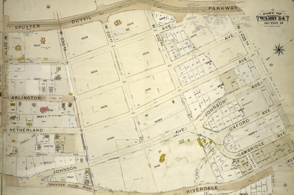 Detail of Atlas of the borough of the Bronx, city of New York, by and under the supervision of Hugo Ullitz by Anonymous