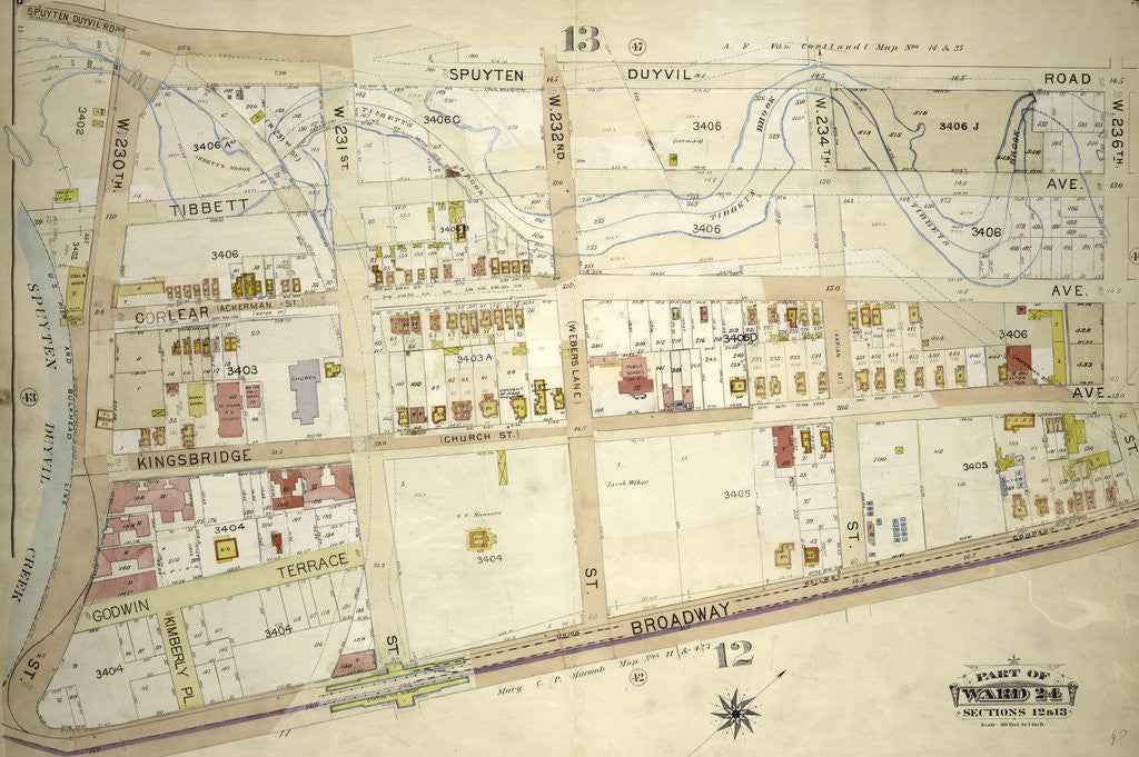 Detail of Atlas of the borough of the Bronx, city of New York, by and under the supervision of Hugo Ullitz by Anonymous