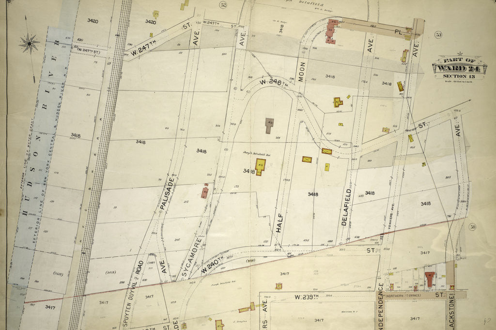 Detail of Atlas of the borough of the Bronx, city of New York, by and under the supervision of Hugo Ullitz by Anonymous