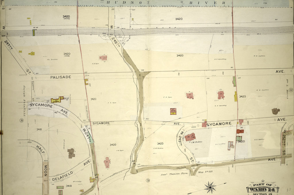 Detail of Atlas of the borough of the Bronx, city of New York, by and under the supervision of Hugo Ullitz by Anonymous