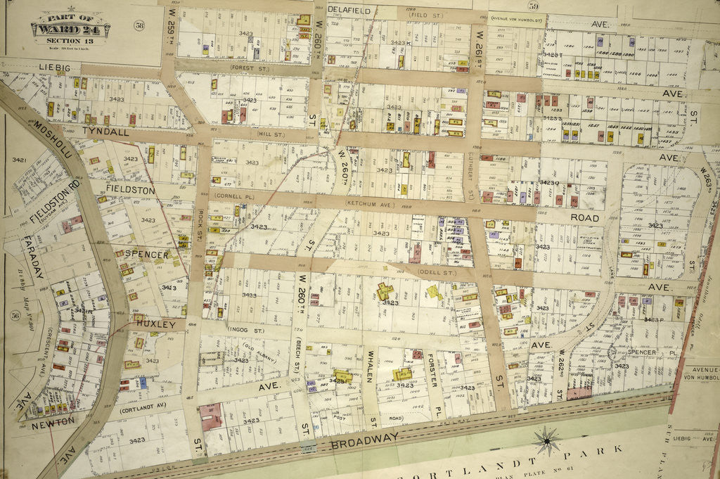 Detail of Atlas of the borough of the Bronx, city of New York, by and under the supervision of Hugo Ullitz by Anonymous