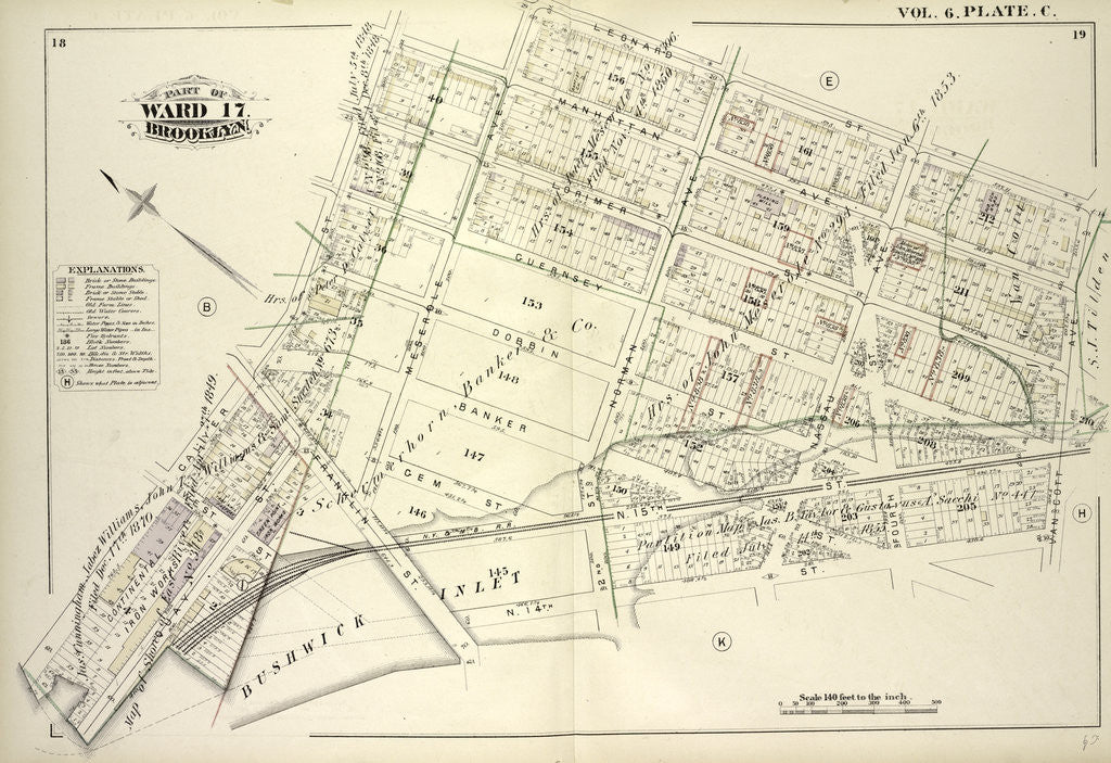 Detail of Map bound by Manhattan Ave by Anonymous