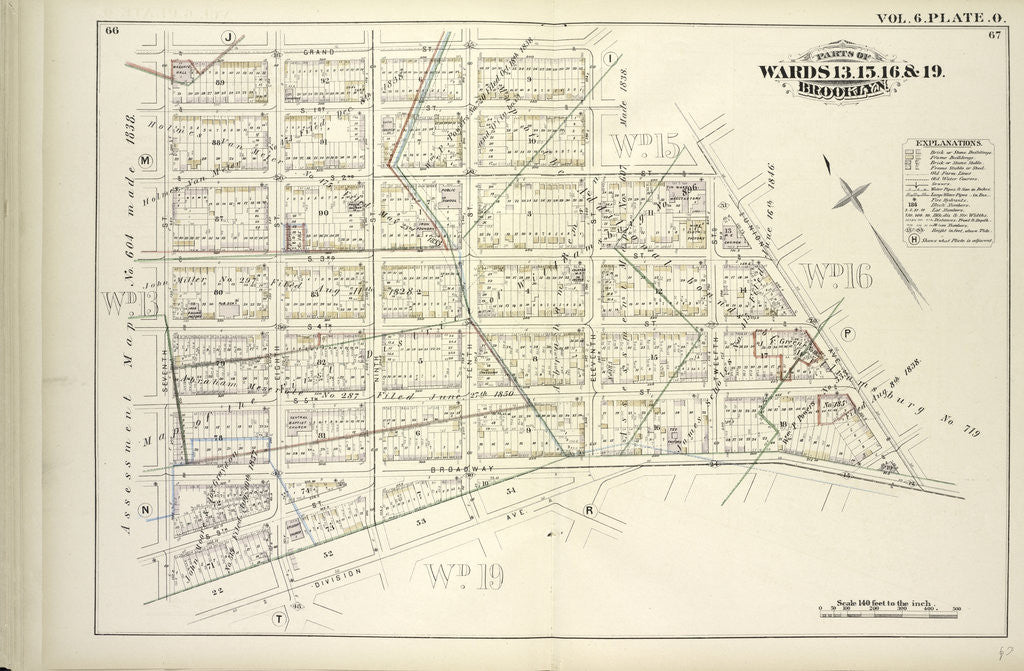 Detail of Map bound by Grand St., Eleventh St., S.2nd St., Union Ave., Broadway, Division Ave., Seventh St; Including S.1St St., S.2nd St., S.3rd St., S.4th St., S.5th St., S.9th St., Seventh St., Eighth St., Ninth St., Tenth St., Eleventh St., New York by Anonymous