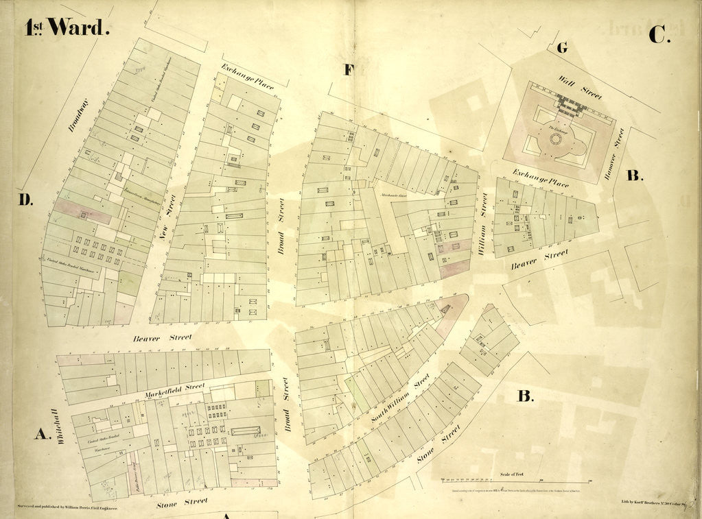 Detail of Map bounded by Exchange Place by Anonymous