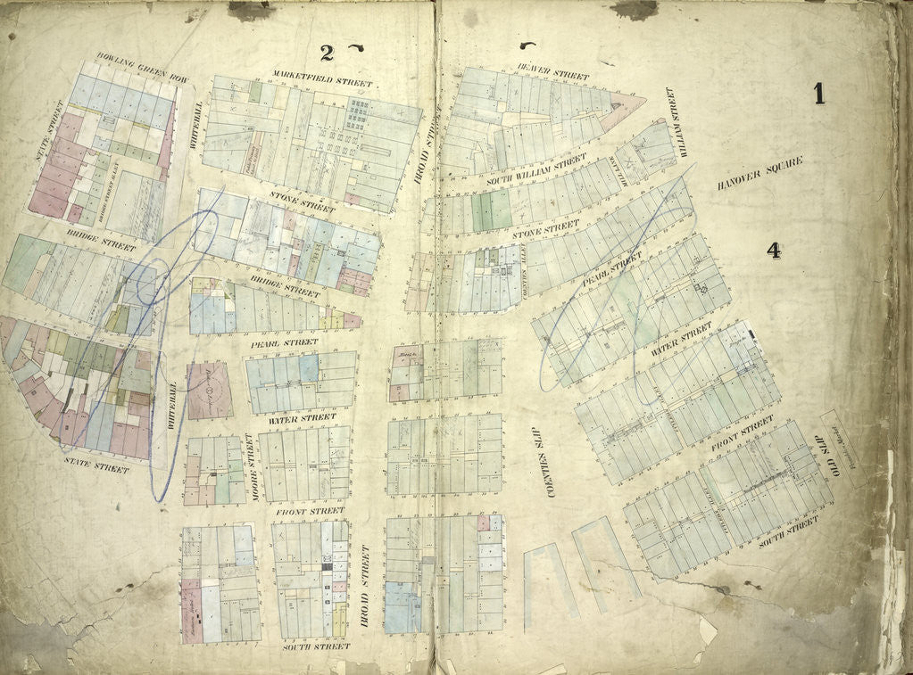 Detail of Map bounded by Bowling Green Row, Marketfield Street, Beaver Street by Anonymous