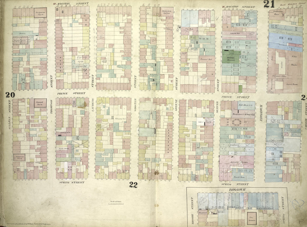 Detail of Map bounded by Broadway, Spring Str., New York by Anonymous