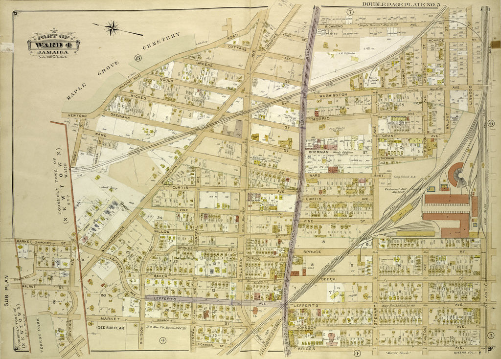 Detail of Map bounded by Newtown Road, Whitepot Road, Cottage Ave., New York by Anonymous