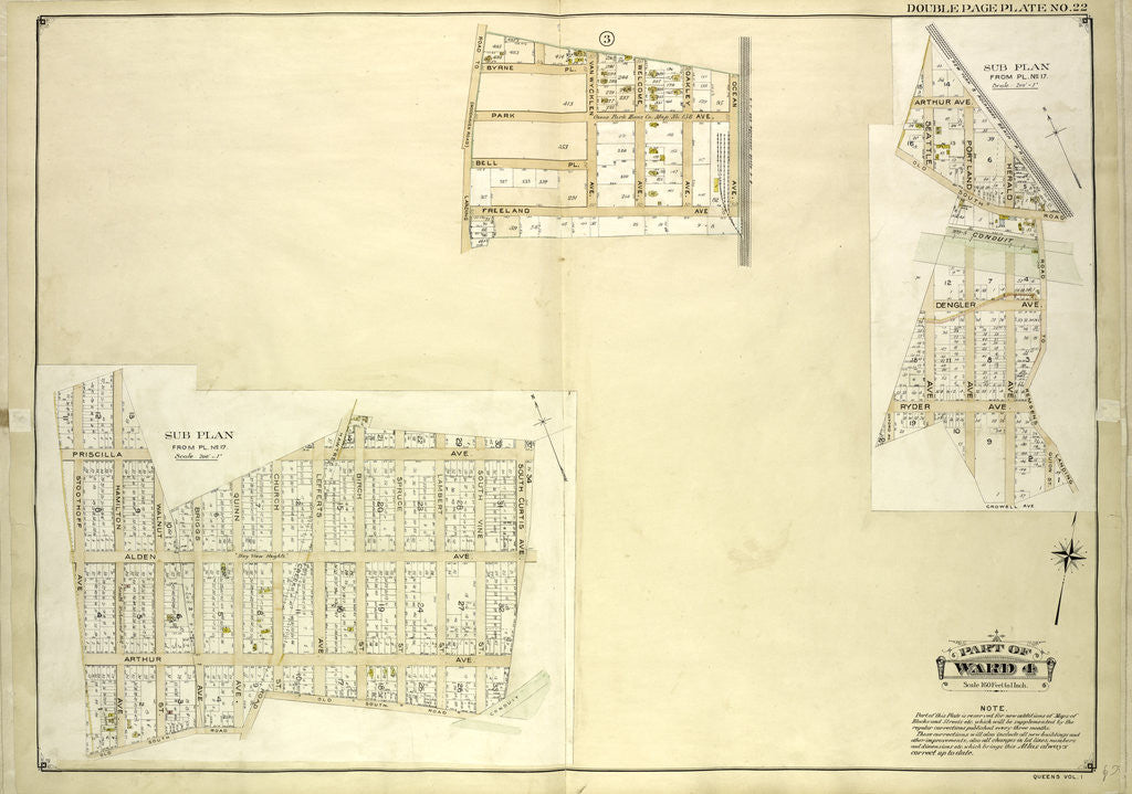 Detail of Map bounded by New York and Rockaway Beach R.R., Road to Remsens Landing, New York by Anonymous