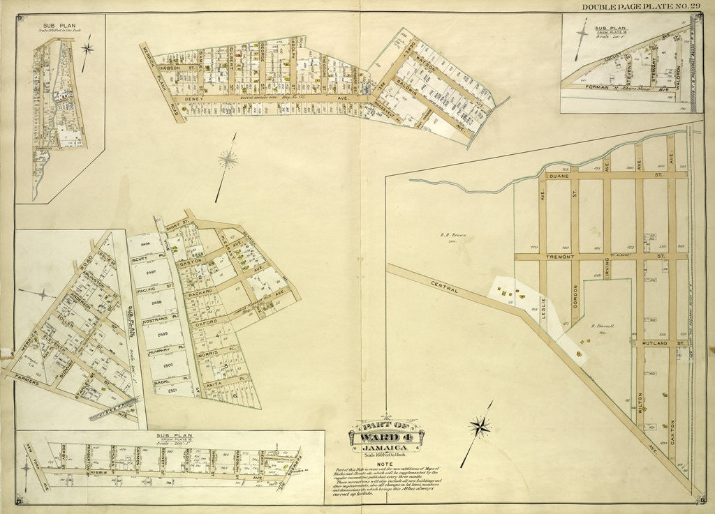 Detail of Map bounded by Merrick Road, Cumberland St., Carmen PL., Highview PL., Highview Ave., South St; Including Merrick Plank Road, Hobson St., Dewey Ave., Samuel St., New York by Anonymous