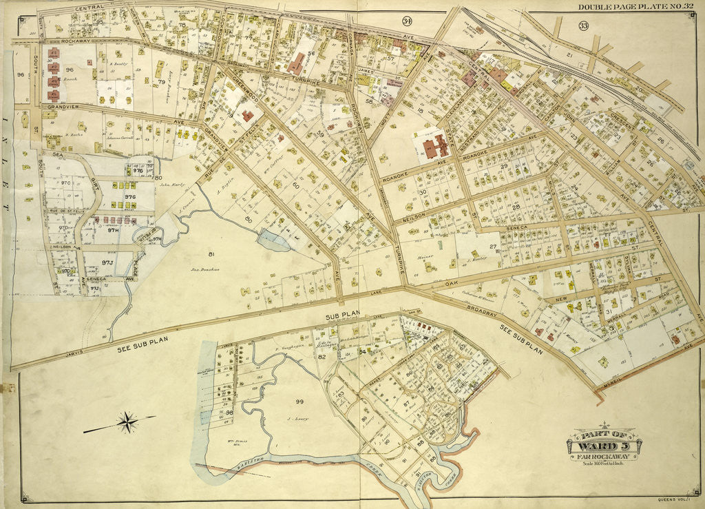 Detail of Map bounded by Jarvis Lane, Oak St., New York by Anonymous