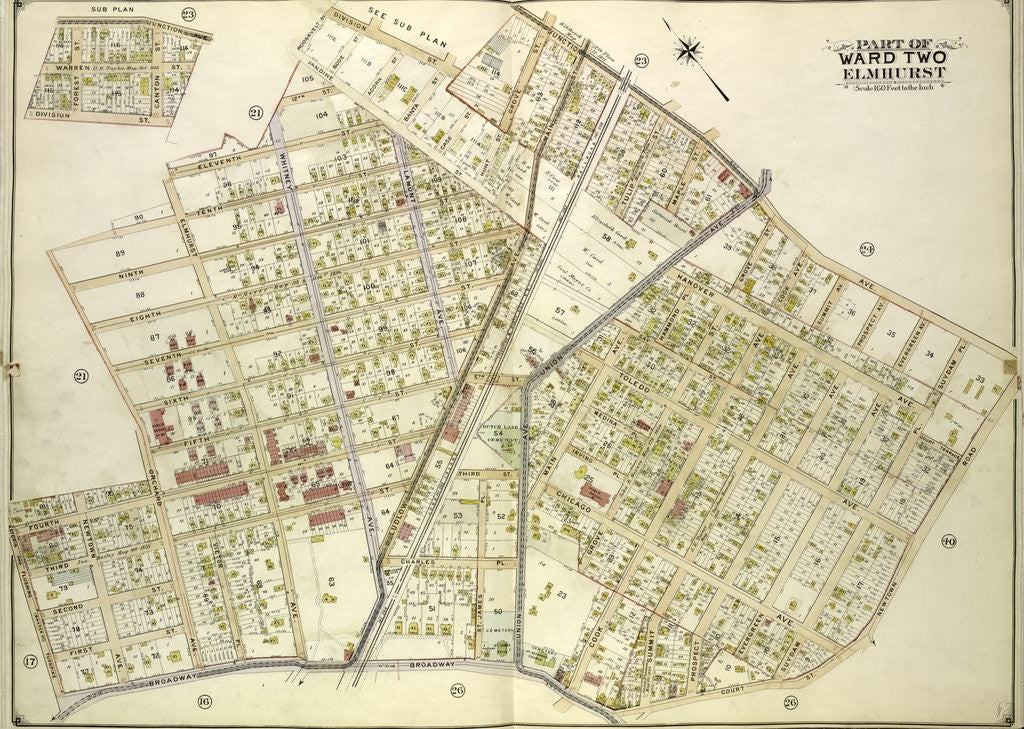 Detail of Map bounded by Roosevelt Ave., Division St., Junction Ave., Newtown Road, New York by Anonymous