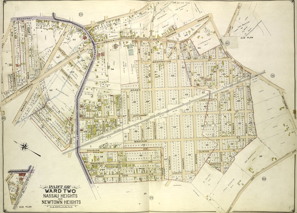 Detail of Map bounded by Broadway, Court St., Horse Brook Road, Hoffman Boulevard, Trotting Course Lane, Dry Harbor, Hnson Ave., Bowne St., Corinth PL., New York by Anonymous