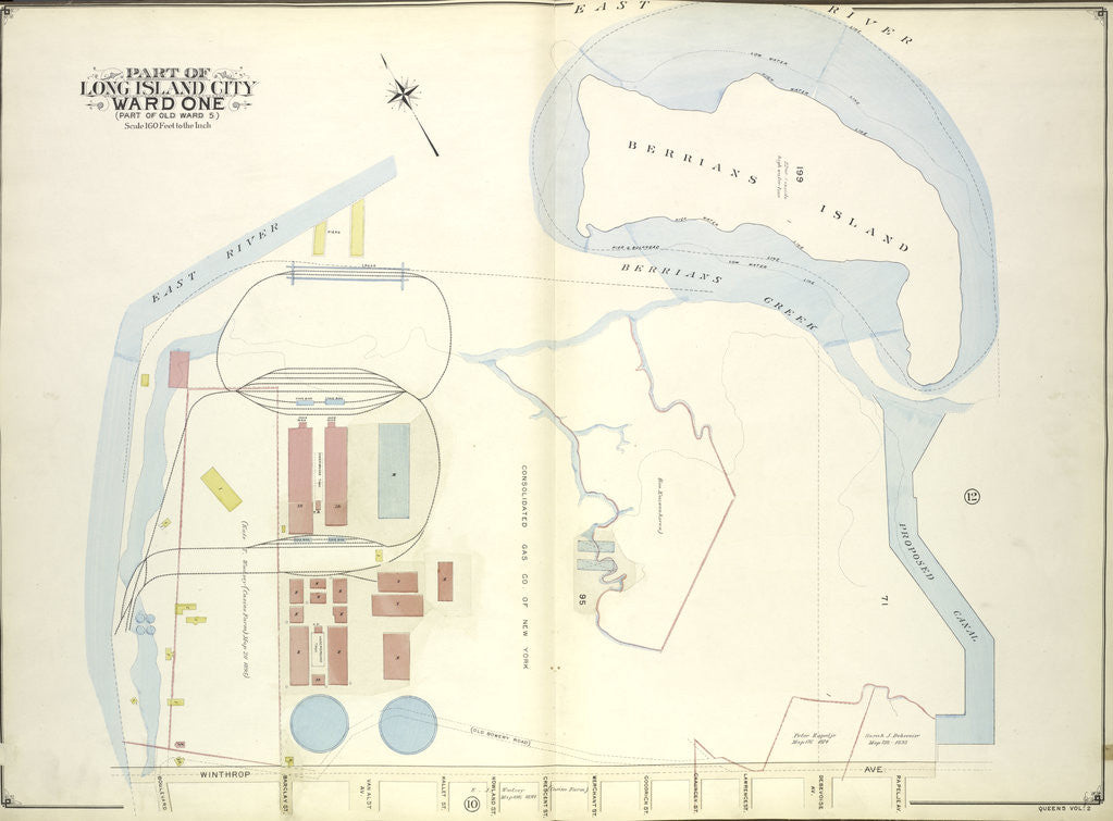 Detail of Map bounded by Winthrop Ave., Van Alst Ave., Debevoise Ave., Rapelje Ave; Including Boulevard, Barclay St., Hallet St., Howland St., Crescent S., New York by Anonymous