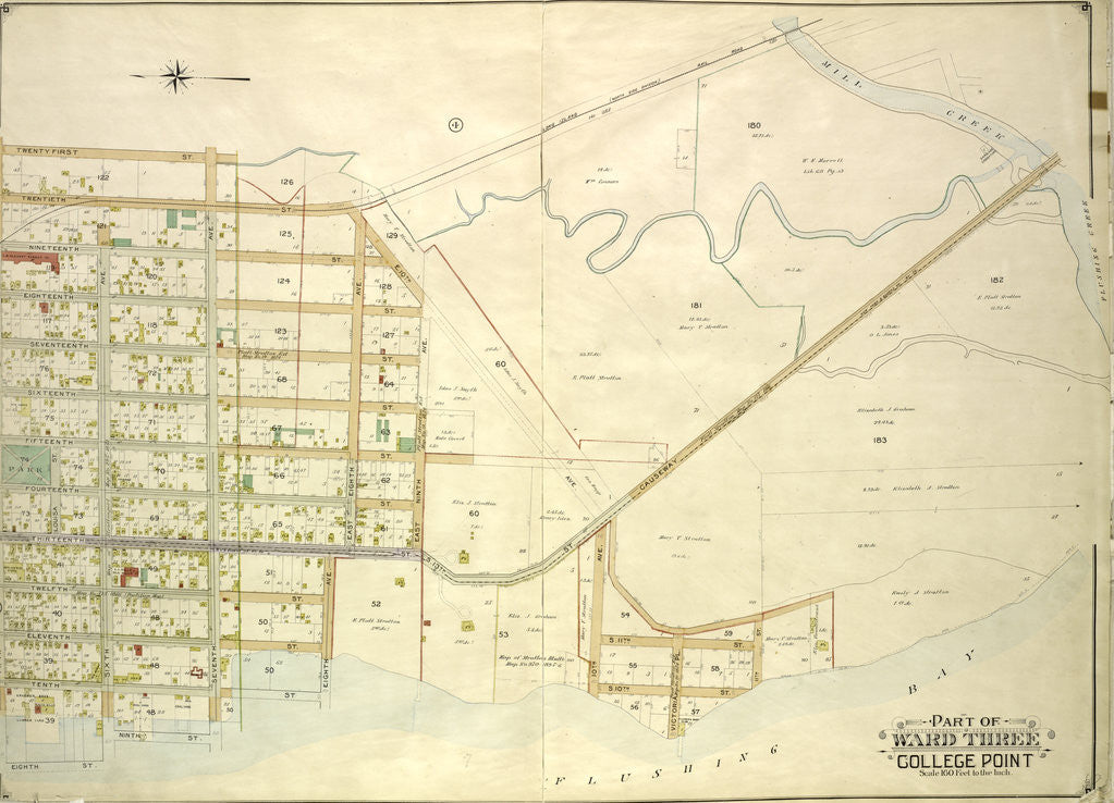 Detail of Map bounded by Fifth Ave., Sixth Ave., Seventh Ave., Eighth Ave., East Eighth Ave., East Ninth Ave., E. 10th Ave., 10th Ave., Victoria PL; Including 21st St., New York by Anonymous