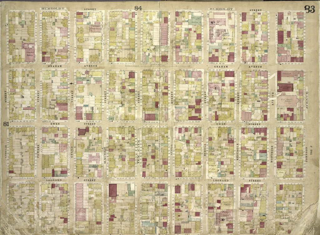 Detail of Map bounded by Humboldt St., Johnson Ave., Graham Ave., Ewen St by Anonymous