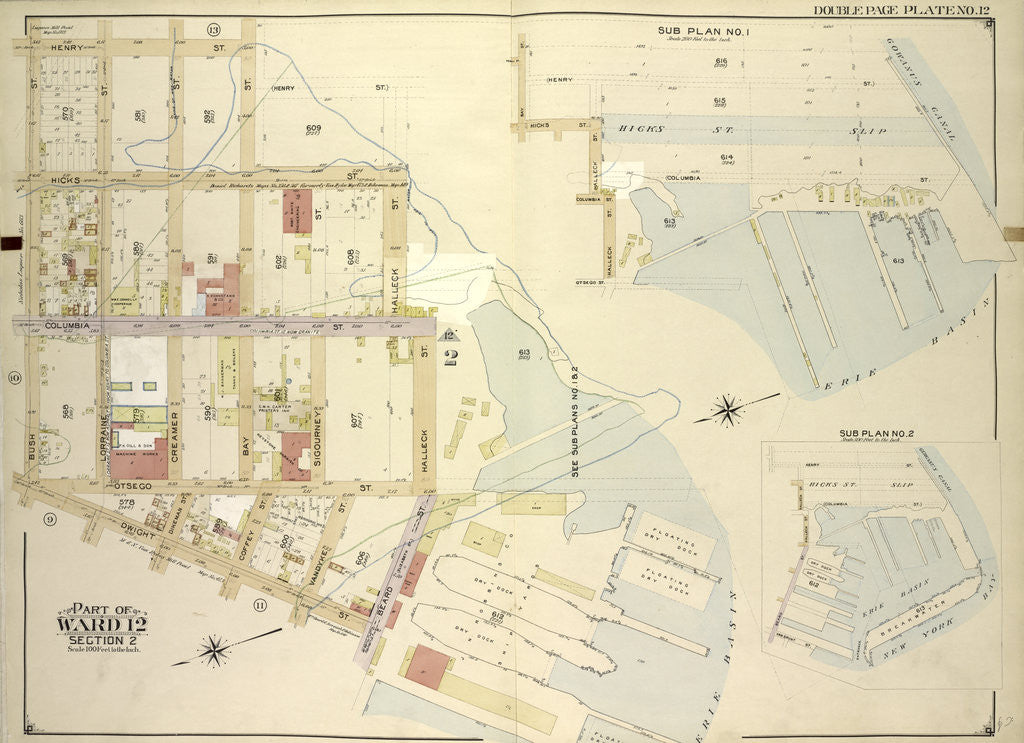 Detail of Map bounded by Bay St., New York by Anonymous
