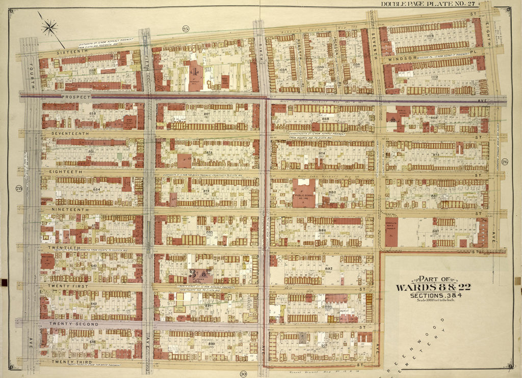 Detail of Map bounded by 16th St., 8th Ave., 12th St; Including7th Ave., 23rd St., 4th Ave., New York by Anonymous