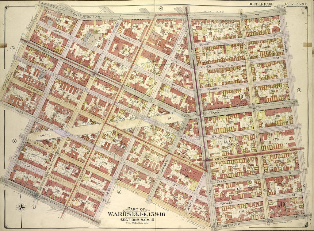 Detail of Map bounded by Metropolitan Ave by Anonymous