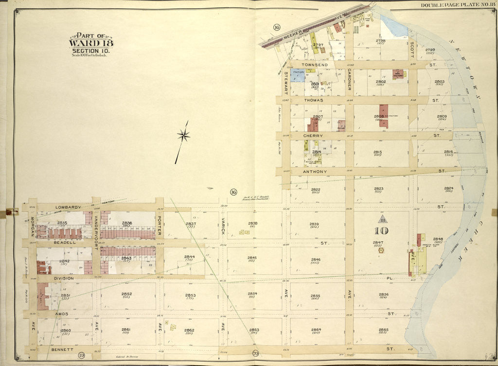 Detail of Map bounded by Meeker Ave., Newtown Creek, Bennett St; IncludingMorgan Ave., Lombardy St., Stewart Ave., New York by Anonymous