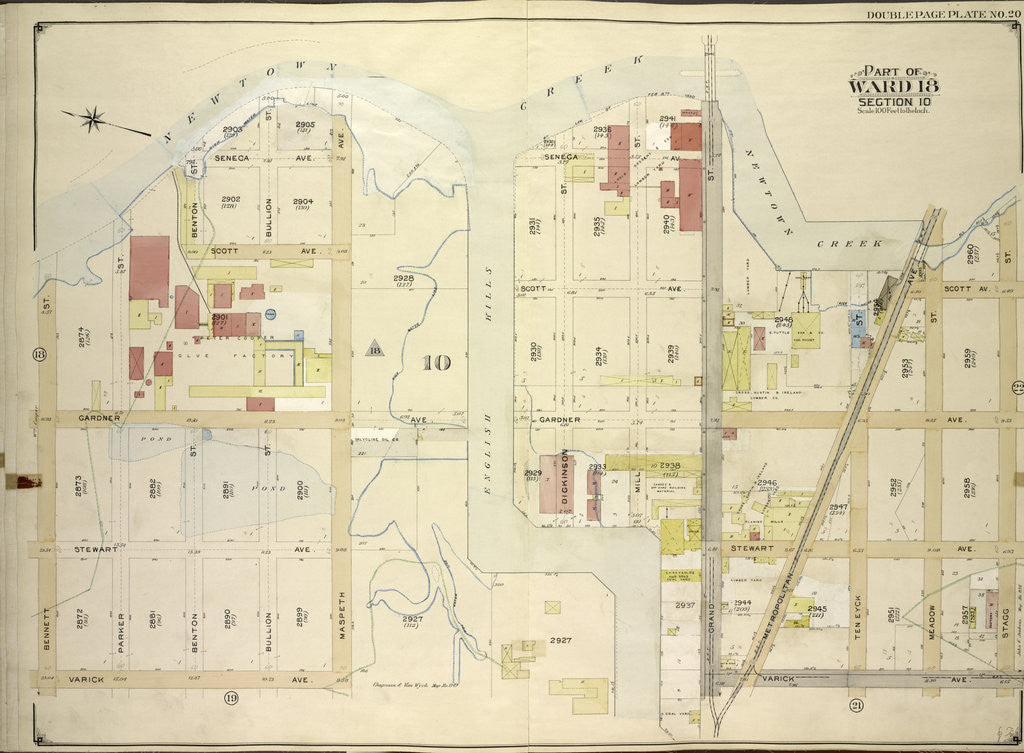 Detail of Map bounded by Newtown Creek, Stagg St; Including Varick Ave., Grand St., Bennett St., New York by Anonymous