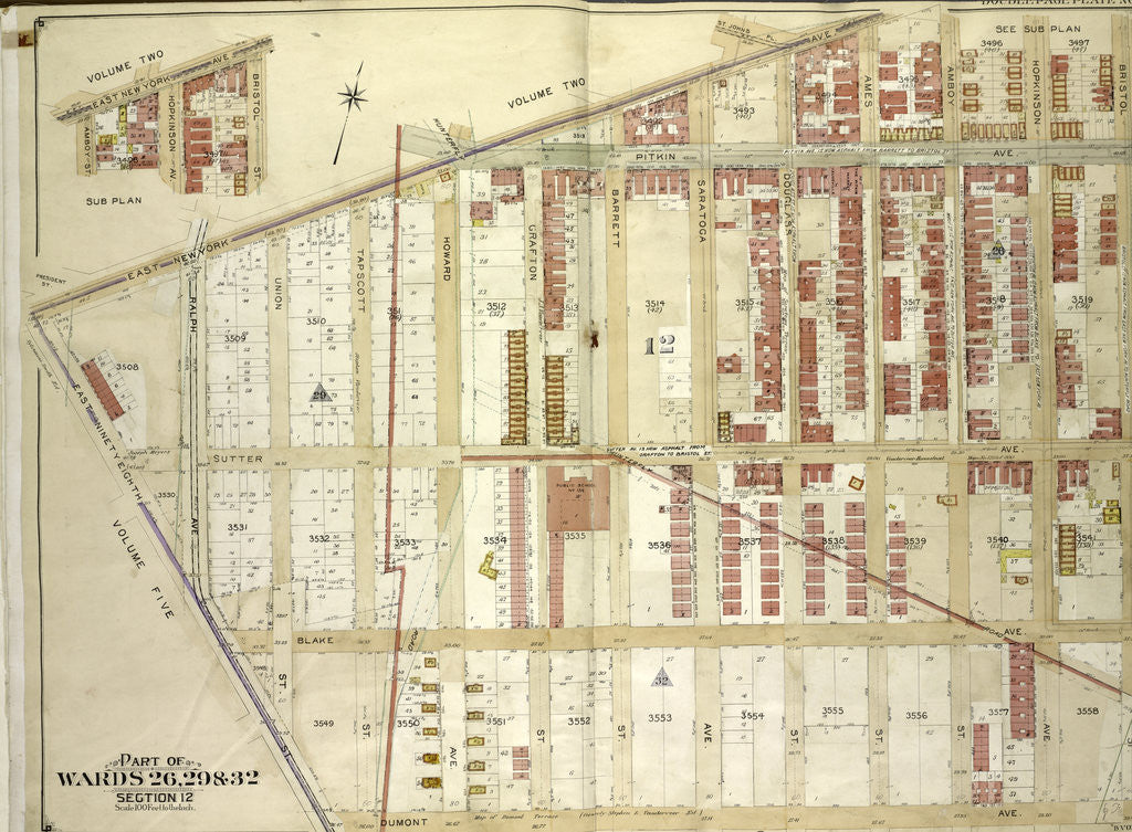 Detail of Map bounded by East New York Ave., Bris., New York by Anonymous
