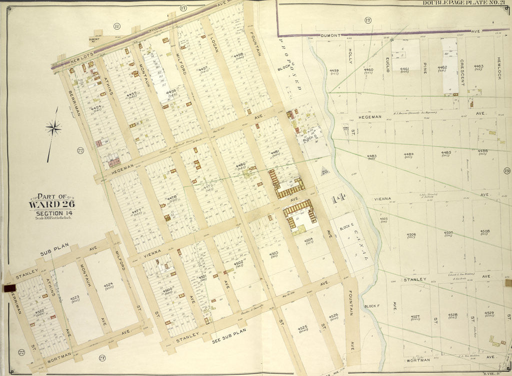 Detail of Map bounded by Stanley A., New York by Anonymous